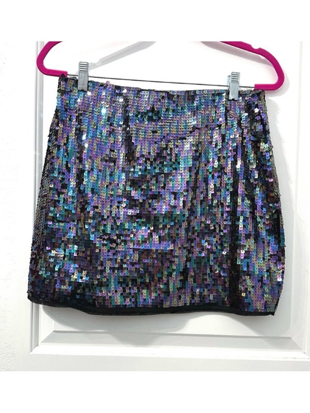 12th Tribe iridescent sequin mini skirt, size Large